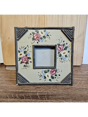 Vintage Ceramic Faux Wooden Handmade Frame